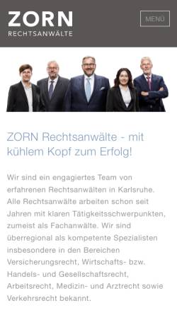 Vorschau der mobilen Webseite www.zorn-anwaelte.de, Zorn Rechtsanwälte