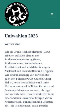 Vorschau der mobilen Webseite ghg-tuebingen.de, Grüne Hochschulgruppe Tübingen