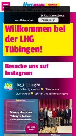 Vorschau der mobilen Webseite lhg-bw.de, LHG - Liberale Hochschulgruppe Tübingen