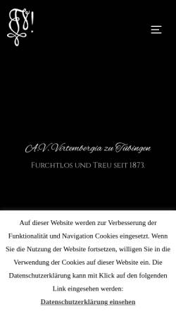Vorschau der mobilen Webseite www.virtembergia.de, Akademische Verbindung Virtembergia