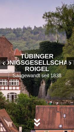 Vorschau der mobilen Webseite www.roigel.com, Tübinger Königsgesellschaft Roigel