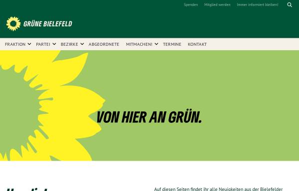 Vorschau von www.gruene-bielefeld.de, Bündnis 90/Die Grünen, Kreisverband Bielefeld