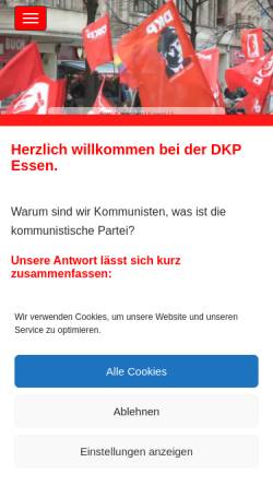 Vorschau der mobilen Webseite www.dkp-ruhr.de, DKP Kreisorganisation Essen