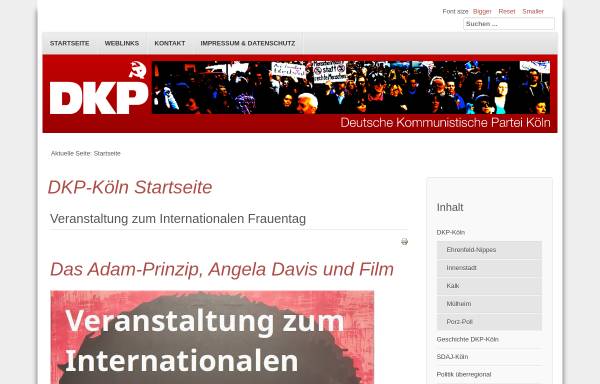 Vorschau von www.dkp-koeln.de, Deutsche Kommunistische Partei (DKP), Kreis Köln