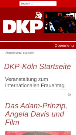 Vorschau der mobilen Webseite www.dkp-koeln.de, Deutsche Kommunistische Partei (DKP), Kreis Köln