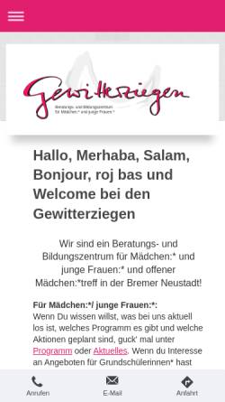 Vorschau der mobilen Webseite www.gewitterziegen-bremen.de, Gewitterziegen