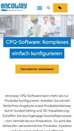Vorschau der mobilen Webseite www.encoway.de, Encoway GmbH & Co KG