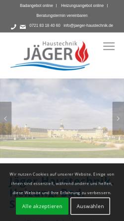 Vorschau der mobilen Webseite www.jaeger-haustechnik.de, Jäger Haustechnik