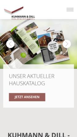 Vorschau der mobilen Webseite www.kuhmann-und-dill.de, Kuhmann und Dill Holzhandel