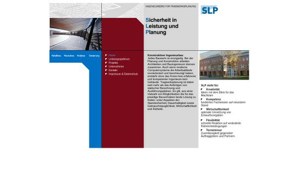 Vorschau von www.slp-tragwerksplanung.de, SLP Ingenieurbüro für Tragwerksplanung
