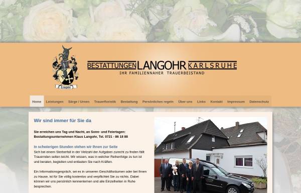 Vorschau von www.langohr-bestattungen.de, Klaus Langohr Bestattungen