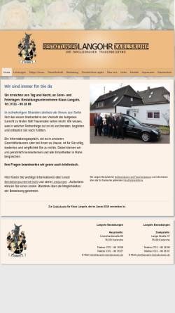 Vorschau der mobilen Webseite www.langohr-bestattungen.de, Klaus Langohr Bestattungen
