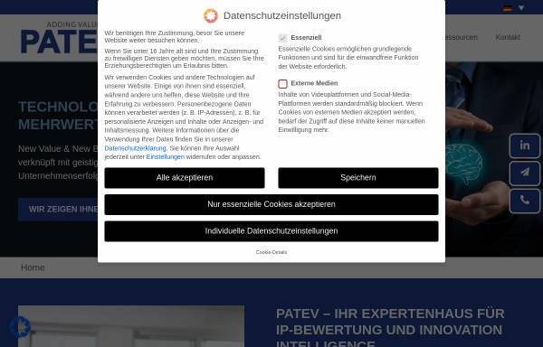Vorschau von www.patev.de, PATEV Patentmanagement