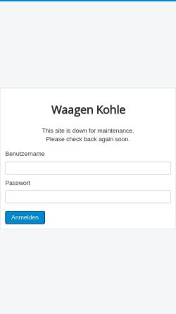 Vorschau der mobilen Webseite www.waagen-kohle.de, Firma Kohle, Waagen und Kassensysteme