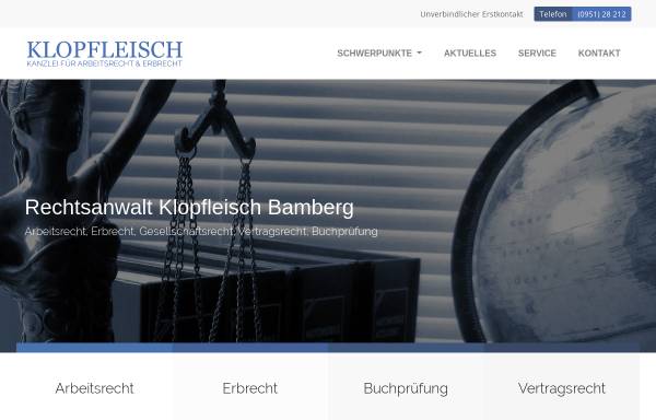 Vorschau von rechtsanwalt-bamberg.de, Klopfleisch & Merkel