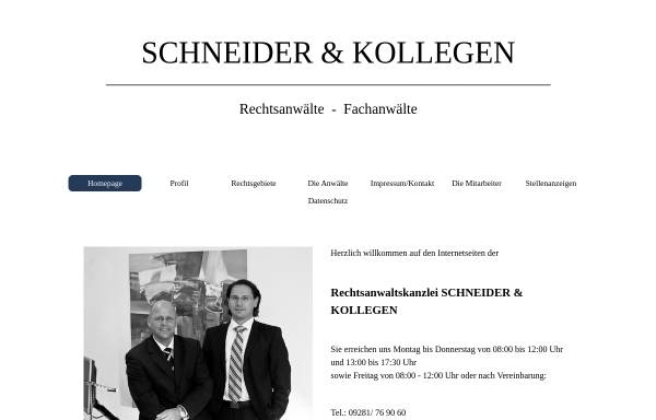 Vorschau von www.rechtsanwaelte-schneider.de, Schneider & Kollegen