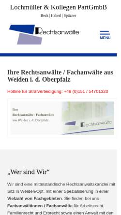 Vorschau der mobilen Webseite www.rechtsanwaelte-lochmueller.de, Lochmüller - Merk - Schlama - Faltenbacher