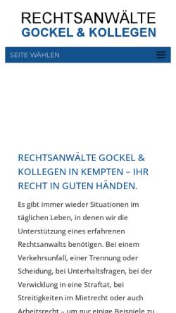 Vorschau der mobilen Webseite www.rae-gockel-gregor-jansen.de, Gockel - Gregor - Jansen