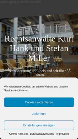 Vorschau der mobilen Webseite www.rae-hank.de, Hank & Miorin-Hank