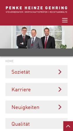 Vorschau der mobilen Webseite www.penkeheinze.de, Penke, Heinze & Partner