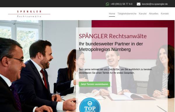 Vorschau von ra-spaengler.de, Rechtsanwaltskanzlei Altstötter & Spängler