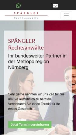 Vorschau der mobilen Webseite ra-spaengler.de, Rechtsanwaltskanzlei Altstötter & Spängler