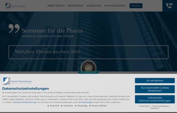 Vorschau von www.schreiner-praxisseminare.de, Rechtsanwalt Dr. Schreiner + Partner GbR