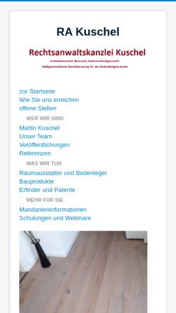 Vorschau der mobilen Webseite www.ra-kuschel.eu, Rechtsanwalt Martin Kuschel
