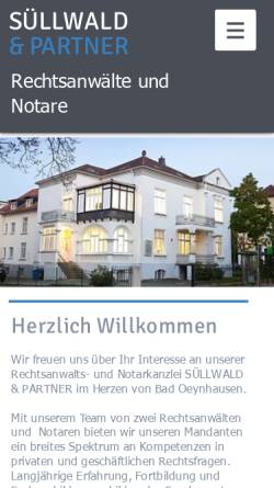 Vorschau der mobilen Webseite www.rae-marksmeier.de, Marksmeier, Garen, Süllwald & Greco, Rechtsanwälte und Notare