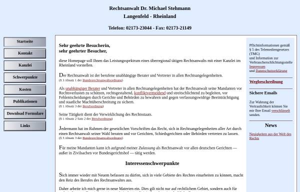 Vorschau von www.rechtsanwalt-stehmann.de, Anwaltskanzlei Dr. Michael Stehmann