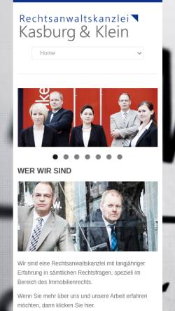 Vorschau der mobilen Webseite www.kasburg-klein.de, Kasburg & Klein