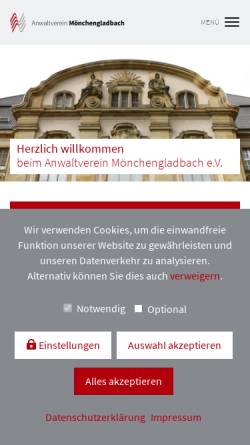 Vorschau der mobilen Webseite www.anwaltverein-moenchengladbach.de, Anwaltverein Mönchengladbach e.V.