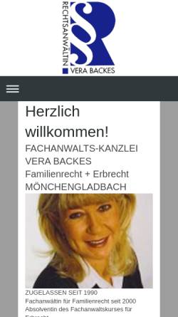 Vorschau der mobilen Webseite www.vera-backes.de, Backes, Vera; Rechtsanwältin