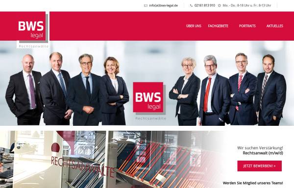 Vorschau von bws-legal.de, Dr. Backes & Partner, Rechtsanwälte