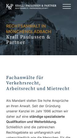 Vorschau der mobilen Webseite www.krall-rechtsanwaelte.de, Krall, Paulussen & Dr. Potrafke