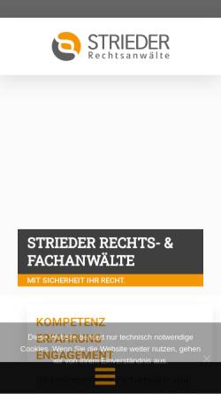 Vorschau der mobilen Webseite www.anwalt-strieder.de, Christoph Strieder, Rechtsanwalt