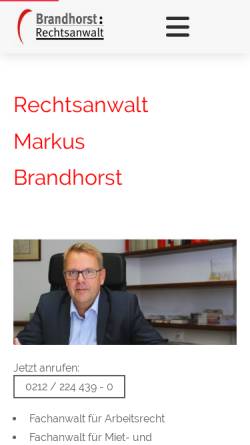 Vorschau der mobilen Webseite www.brandhorstrechtsanwalt.de, Markus Brandhorst, Rechtsanwalt