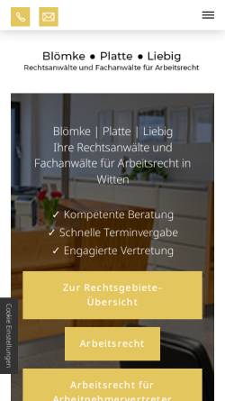 Vorschau der mobilen Webseite www.bloemkeundkollegen.de, Rechtsanwälte Blömke & Kollegen