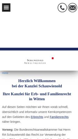 Vorschau der mobilen Webseite www.schauwienold.de, Kanzlei Schauwienold