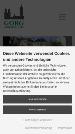 Vorschau der mobilen Webseite www.goerg-wbg.de, Görg Wittenberg GmbH