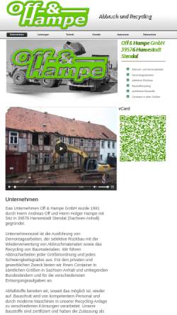Vorschau der mobilen Webseite off-hampe.de, Off & Hampe GmbH