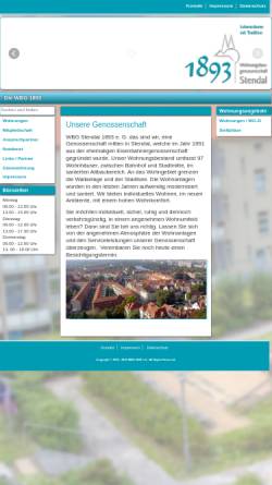 Vorschau der mobilen Webseite www.wbg1893.de, Wohnungsbaugenossenschaft 1893 Stendal e.G.