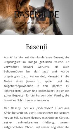 Vorschau der mobilen Webseite www.basenji.de, Der Freundeskreis Basenji