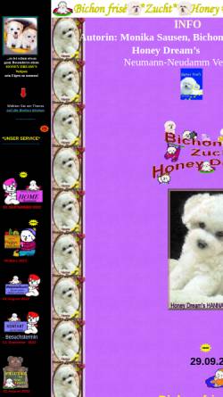 Vorschau der mobilen Webseite www.bichons.de, Honey Dream's