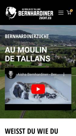 Vorschau der mobilen Webseite www.bernhardinerzucht.eu, Au Moulin de Tallans