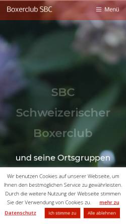 Vorschau der mobilen Webseite www.boxerhunde.ch, Schweizerischer Boxer Club