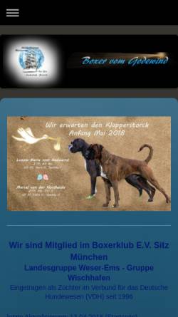 Vorschau der mobilen Webseite www.godewind-boxer.de, Vom Godewind