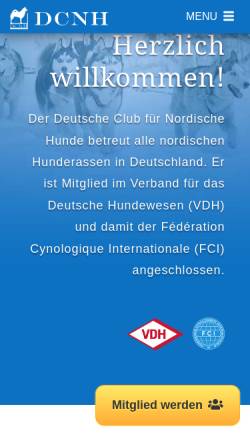 Vorschau der mobilen Webseite lv-hessen.dcnh.de, Deutscher Club für Nordische Hunde e.V. - Landesverband Hessen