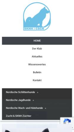 Vorschau der mobilen Webseite www.sknh.ch, Der Schweizerische Klub nordischer Hunde
