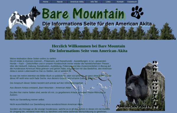 Vorschau von www.baremountain-akita.de, Bare Mountain American Akitas